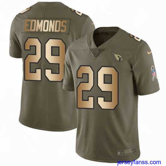 Exclusive Nike Cardinals #29 Chase Edmonds Olive Gold Mens Stitched NFL Limited 2017 Salute to Service Jersey