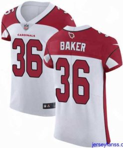 Premium Nike Cardinals #36 Budda Baker White Mens Stitched NFL Vapor Untouchable Elite Jersey