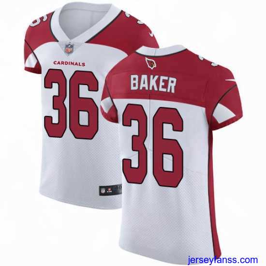 Premium Nike Cardinals #36 Budda Baker White Mens Stitched NFL Vapor Untouchable Elite Jersey