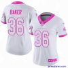 Amazing Nike Cardinals #36 Budda Baker White Pink Womens Stitched NFL Limited Rush Fashion Jersey