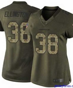 Impressive Nike Cardinals #38 Andre Ellington Green Womens Stitched NFL Limited Salute to Service Jersey