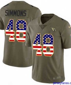 Amazing Nike Cardinals 48 Isaiah Simmons Olive USA Flag Stitched NFL Limited 2017 Salute To Service Jersey