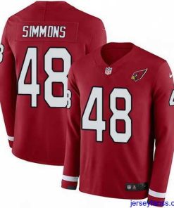 Premium Nike Cardinals 48 Isaiah Simmons Red Team Color Stitched NFL Limited Therma Long Sleeve Jersey
