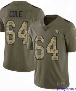 Exclusive Nike Cardinals #64 Mason Cole Olive Camo Mens Stitched NFL Limited 2017 Salute to Service Jersey