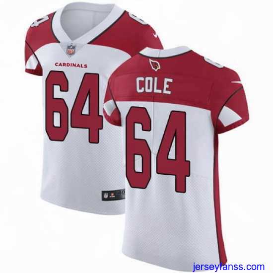 Fantastic Nike Cardinals #64 Mason Cole White Mens Stitched NFL Vapor Untouchable Elite Jersey