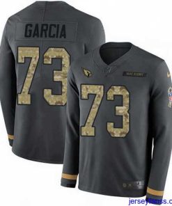 Fantastic Nike Cardinals 73 Max Garcia Anthracite Salute to Service Stitched NFL Limited Therma Long Sleeve Jersey
