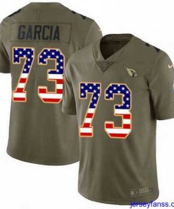 Impressive Nike Cardinals 73 Max Garcia Olive USA Flag Stitched NFL Limited 2017 Salute To Service Jersey
