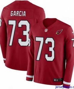 Gorgeous Nike Cardinals 73 Max Garcia Red Team Color Stitched NFL Limited Therma Long Sleeve Jersey