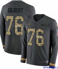 Impressive Nike Cardinals 76 Marcus Gilbert Anthracite Salute to Service Stitched NFL Limited Therma Long Sleeve Jersey
