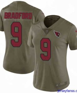 Gorgeous Nike Cardinals #9 Sam Bradford Olive Womens Stitched NFL Limited 2017 Salute to Service Jersey