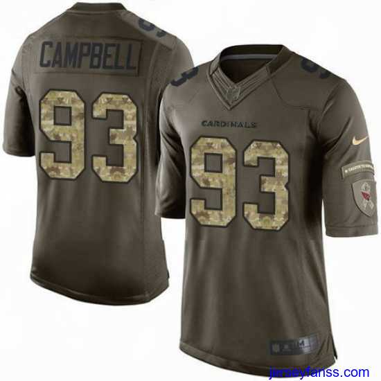 Amazing Nike Cardinals #93 Calais Campbell Green Stitched NFL Limited Salute to Service Jersey