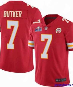Premium Nike Chiefs 7 Harrison Butker Red Team Color Bound Stitched NFL Vapor Untouchable Limited 2024 Super Bowl LVIII Jersey