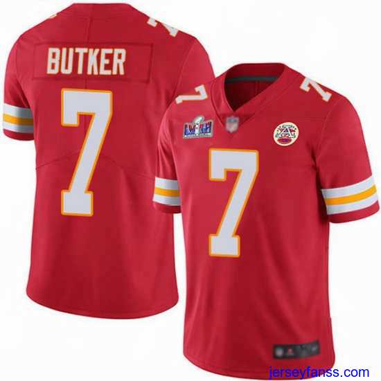 Premium Nike Chiefs 7 Harrison Butker Red Team Color Bound Stitched NFL Vapor Untouchable Limited 2024 Super Bowl LVIII Jersey