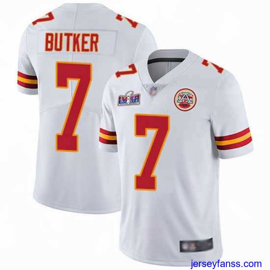 Exclusive Nike Chiefs 7 Harrison Butker White Bound Stitched NFL Vapor Untouchable Limited 2024 Super Bowl LVIII Jersey
