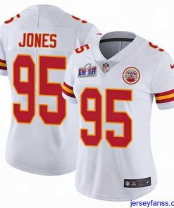 Amazing Nike Chiefs 95 Chris Jones White Bound Stitched NFL Vapor Untouchable Limited 2024 Super Bowl LVIII Jersey