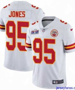 Exclusive Nike Chiefs 95 Chris Jones White Bound Stitched NFL Vapor Untouchable Limited 2024 Super Bowl LVIII Jersey