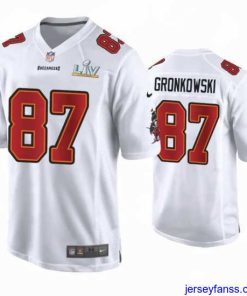 Impressive Rob Gronkowski Buccaneers White Super Bowl Lv Game Fashion Jersey