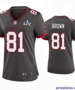 Stylish Antonio Brown Buccaneers Pewter Super Bowl Lv Game Jersey