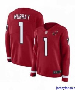Exclusive Arizona Cardinals #1 Kyler Murray Limited Red Therma Long Sleeve NFL Jersey