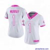 Exclusive Arizona Cardinals #1 Kyler Murray Limited White Pink Rush Fashion NFL Jersey