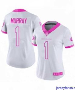 Exclusive Arizona Cardinals #1 Kyler Murray Limited White Pink Rush Fashion NFL Jersey