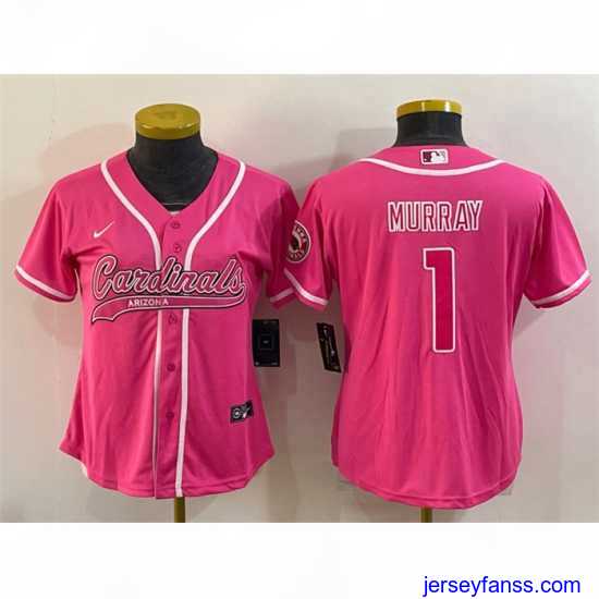 Stylish Arizona Cardinals 1 Kyler Murray Pink With Patch Cool Base Stitched Baseball Jersey