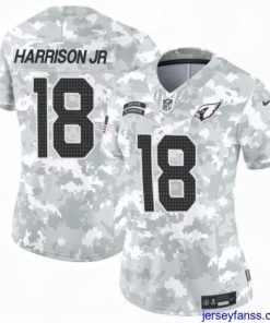 Fantastic Arizona Cardinals 18 Marvin Harrison Jr  2024 F.U.S.E Arctic Camo Salute To Service Limited Stitched Football Jersey