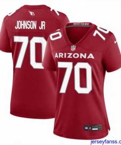 Outstanding Arizona Cardinals 70 Paris Johnson Jr Red 2023 Draft Stitched Game Jersey