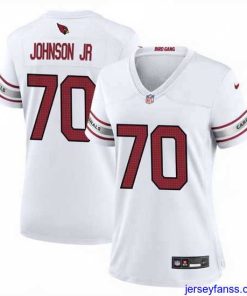 Impressive Arizona Cardinals 70 Paris Johnson Jr White 2023 Draft Stitched Game Jersey