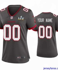 Premium Custom Buccaneers Pewter Super Bowl Lv Game Jersey
