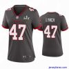 Stylish John Lynch Buccaneers Pewter Super Bowl Lv Game Jersey