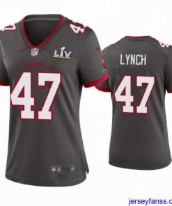 Stylish John Lynch Buccaneers Pewter Super Bowl Lv Game Jersey