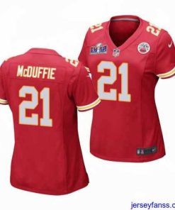 Exclusive Kansas City Chiefs 21 Trent McDuffie Red Vapor Untouchable Limited Stitched Football 2024 Super Bowl LVIII Jersey