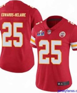 Outstanding Kansas City Chiefs 25 Clyde Edwards Helaire Red Vapor Untouchable Stitched NFL 2024 Super Bowl LVIII Jersey