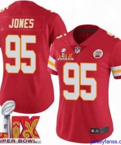 Outstanding Kansas City Chiefs Chris Jones #95 Red 2024 2025 Super Bowl LIX F.U.S.E Stitched Jersey