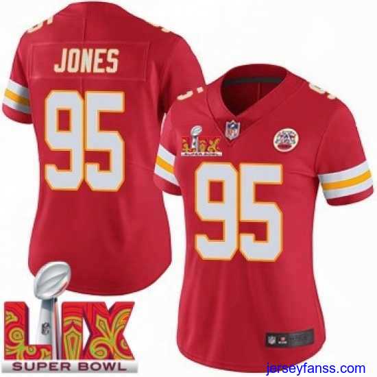 Outstanding Kansas City Chiefs Chris Jones #95 Red 2024 2025 Super Bowl LIX F.U.S.E Stitched Jersey