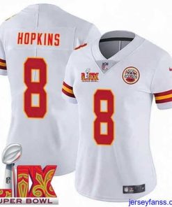 Stylish Kansas City Chiefs DeAndre Hopkins #8 White 2024 2025 Super Bowl LIX F.U.S.E Stitched Jersey