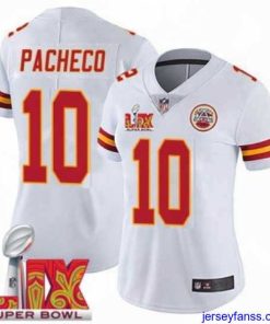 Impressive Kansas City Chiefs Isiah Pacheco #10 White 2024 2025 Super Bowl LIX F.U.S.E Stitched Jersey