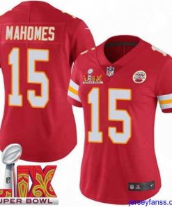 Stylish Kansas City Chiefs Patrick Mahomes #15 Red 2024 2025 Super Bowl LIX F.U.S.E Stitched Jersey