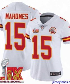 Amazing Kansas City Chiefs Patrick Mahomes #15 White 2024 2025 Super Bowl LIX F.U.S.E Stitched Jersey