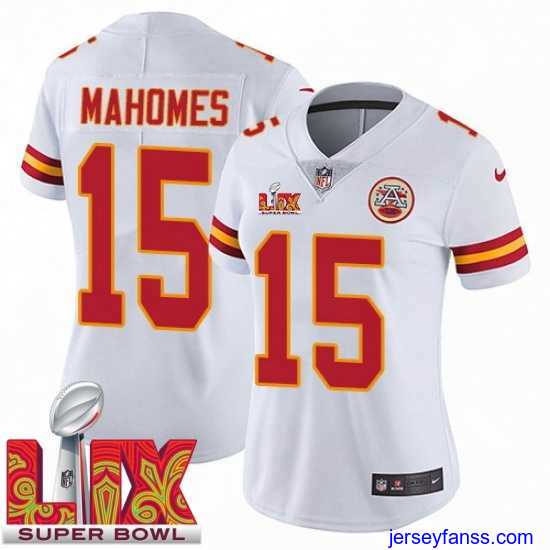 Amazing Kansas City Chiefs Patrick Mahomes #15 White 2024 2025 Super Bowl LIX F.U.S.E Stitched Jersey