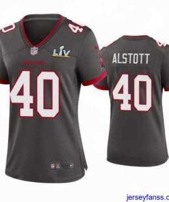Stylish Mike Alstott Buccaneers Pewter Super Bowl Lv Game Jersey