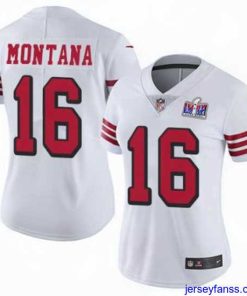 Premium NFL San Francisco 49ers 16 Joe Montana White Throwback Vapor Untouchable Limited Stitched 2024 Super Bowl LVIII Jersey