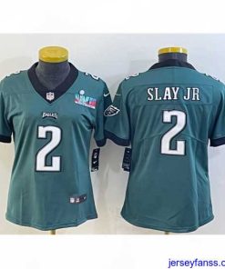 Gorgeous Philadelphia Eagles 2 Darius Slay Jr  Green Super Bowl LVII PatchVapor Untouchable Limited Stitched Football Jersey