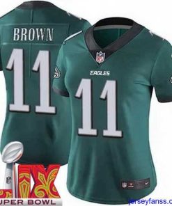 Fantastic Philadelphia Eagles A.J. Brown #11 Green 2024 2025 Super Bowl LIX F.U.S.E Stitched NFL Jersey