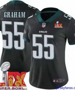 Premium Philadelphia Eagles Brandon Graham #55 Black 2024 2025 Super Bowl LIX F.U.S.E Stitched NFL Jersey