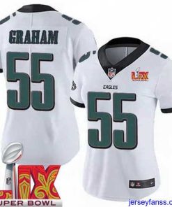 Premium Philadelphia Eagles Brandon Graham #55 White 2024 2025 Super Bowl LIX F.U.S.E Stitched NFL Jersey