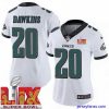 Outstanding Philadelphia Eagles Brian Dawkins #20 White 2024 2025 Super Bowl LIX F.U.S.E Stitched NFL Jersey