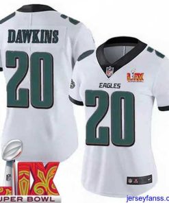 Outstanding Philadelphia Eagles Brian Dawkins #20 White 2024 2025 Super Bowl LIX F.U.S.E Stitched NFL Jersey