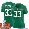 Gorgeous Philadelphia Eagles Cooper DeJean #33 Kelly Green 2024 2025 Super Bowl LIX F.U.S.E Stitched NFL Jersey